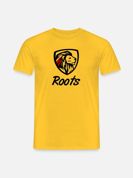 Roots Rasta Reggae. Rastafari und der Löwe - Männer T-Shirt - Gelb