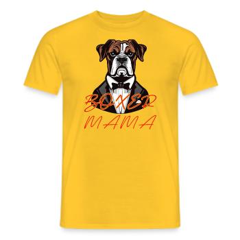 boxer dog mama - Men's T-Shirt - yellow - Front - AI Model Male 178 dark (178cm)