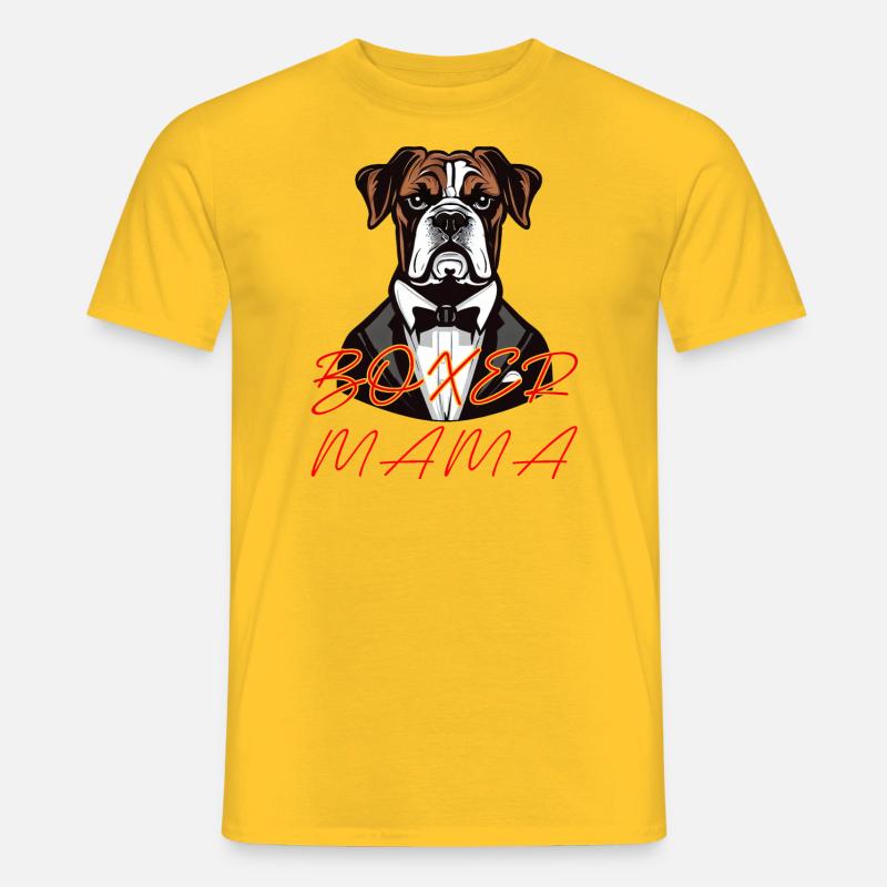 boxer hund mama - Männer T-Shirt - Gelb