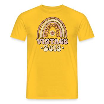 Vintage 2018 Retro Vintage Birthday Gift - Men's T-Shirt - yellow - Front - AI Model Male 178 dark (178cm)