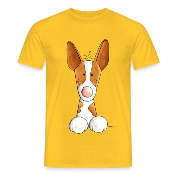 Neugieriger Podenco - Männer T-Shirt - Gelb - Vorne - AI Model Male 178 dark (178cm)