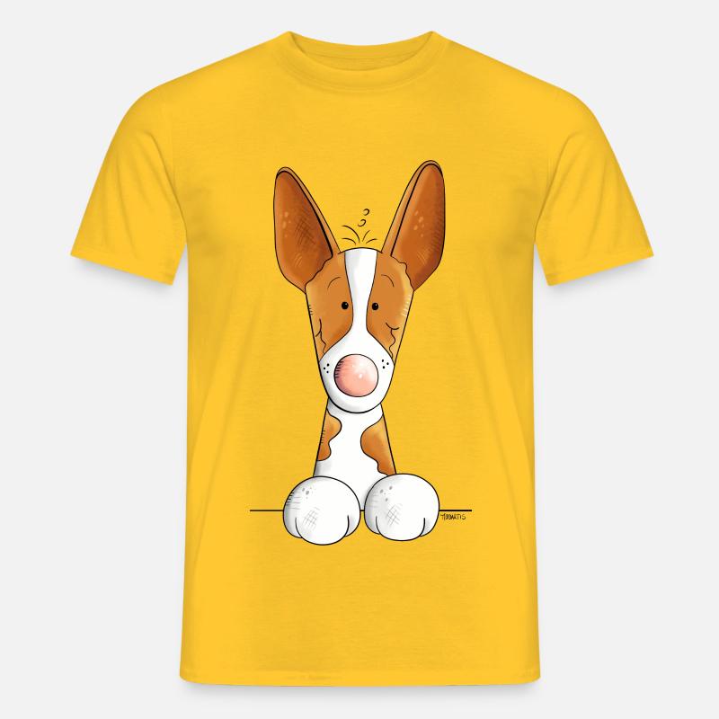 Neugieriger Podenco - Männer T-Shirt - Gelb