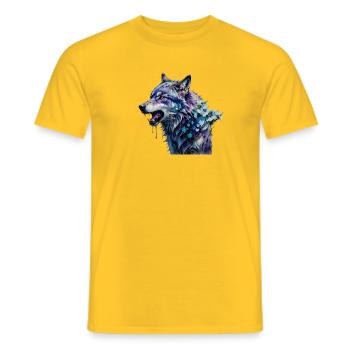 Loup Alpha - T-shirt homme - jaune - Devant - AI Model Male 178 dark (178cm)