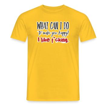 what can i do - Männer T-Shirt - Gelb - Vorne - AI Model Male 178 dark (178cm)