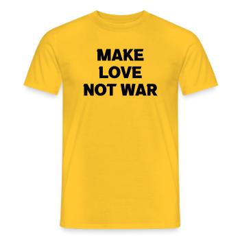 Faire l’amour pas la guerre Paix Mondiale Ukraine - T-shirt homme - jaune - Devant - AI Model Male 178 dark (178cm)