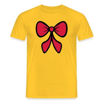 Boucle rouge / Red bow / Arc rouge / Idée cadeau - T-shirt homme - jaune - Devant - AI Model Male 178 dark (178cm)