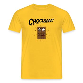 Chocolat ! Pour les amoureux(ses) de cacao - T-shirt homme - jaune - Devant - AI Model Male 178 dark (178cm)