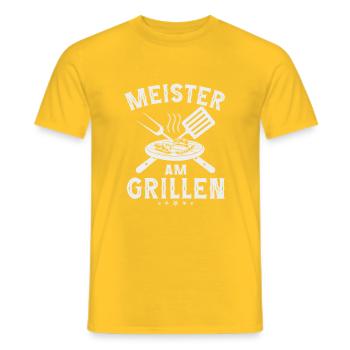 Meister Am Grillen BBQ - Männer T-Shirt - Gelb - Vorne - AI Model Male 178 dark (178cm)