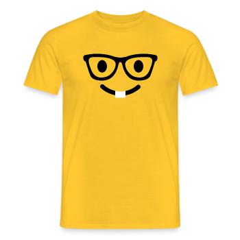 Emoticon Schlauberger Kostüm Gruppenkostüm - Männer T-Shirt - Gelb - Vorne - AI Model Male 178 dark (178cm)