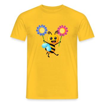 Cartoon Bumble Bee - Men's T-Shirt - yellow - Front - AI Model Male 178 dark (178cm)