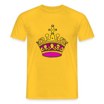 Krone König Königin Kaiser Majestät - Männer T-Shirt - Gelb - Vorne - AI Model Male 178 dark (178cm)