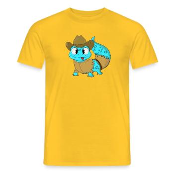 Cowboy Gecko - Men's T-Shirt - yellow - Front - AI Model Male 178 dark (178cm)