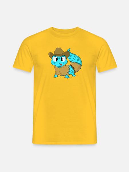Cowboy Gecko - Männer T-Shirt - Gelb