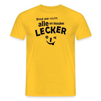 Sind wir nichtalle ein bisschen Lecker? - Männer T-Shirt - Gelb - Vorne - AI Model Male 178 dark (178cm)
