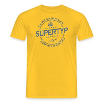 I'm a genius SUPER GUY pretty supposedly 1 - Men's T-Shirt - yellow - Front - AI Model Male 178 dark (178cm)