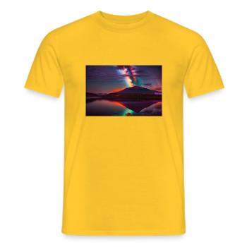 Vulkan 3d - Männer T-Shirt - Gelb - Vorne - AI Model Male 178 dark (178cm)