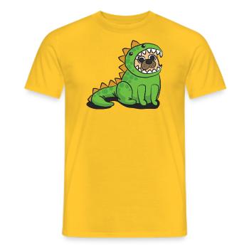 Dino Mops - Männer T-Shirt - Gelb - Vorne - AI Model Male 178 dark (178cm)