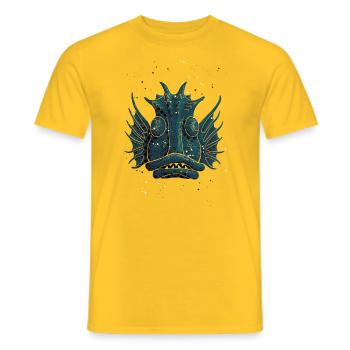 Blue fish - Men's T-Shirt - yellow - Front - AI Model Male 178 dark (178cm)