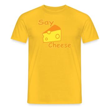 Say Cheese - Männer T-Shirt - Gelb - Vorne - AI Model Male 178 dark (178cm)