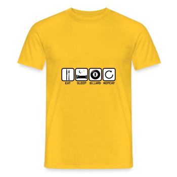 Billard Rentner Opa - eat sleep repeat - Men's T-Shirt - yellow - Front - AI Model Male 178 dark (178cm)