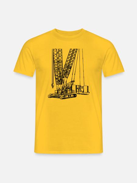 Raupenkran Kran crawler schwarz 1600 600 - Männer T-Shirt - Gelb