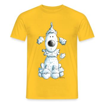 Funny Poodle - Dog - Dogs - Comic - Men's T-Shirt - yellow - Front - AI Model Male 178 dark (178cm)