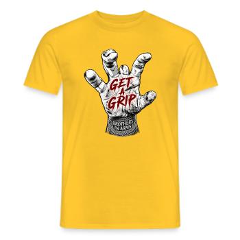 Fang dich zusammen, Hand Brüder in den Waffen - Männer T-Shirt - Gelb - Vorne - AI Model Male 178 dark (178cm)