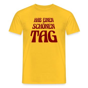 hab einen tollen Tag - gute Laune - Männer T-Shirt - Gelb - Vorne - AI Model Male 178 dark (178cm)