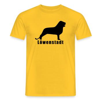 Lion City [noir] - T-shirt homme - jaune - Devant - AI Model Male 178 dark (178cm)