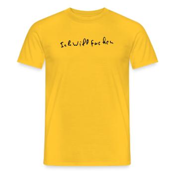 Ich will fucken - Männer T-Shirt - Gelb - Vorne - AI Model Male 178 dark (178cm)