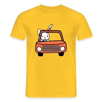 Hase Auto fahren Autofahrer Führerschein bestanden - Männer T-Shirt - Gelb - Vorne - AI Model Male 178 dark (178cm)