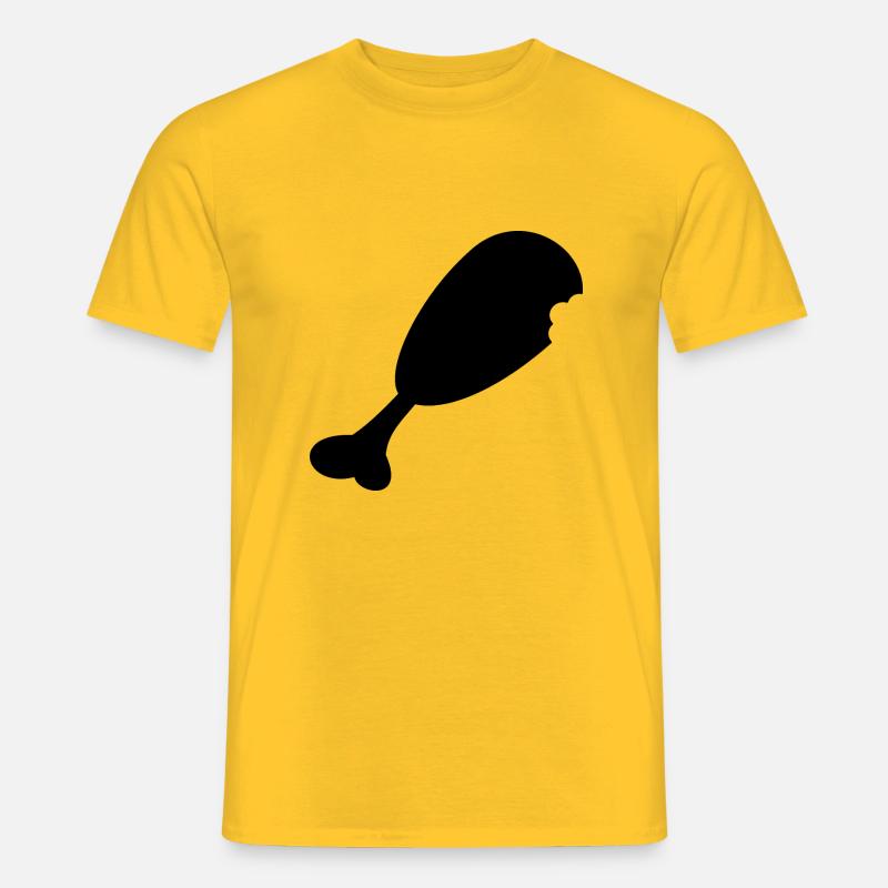 Hühnerschenkel Hähnchen Keule Fleisch Grillen - Männer T-Shirt - Gelb