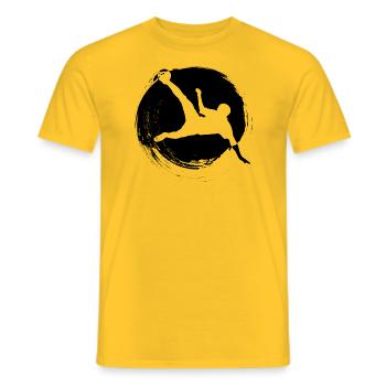 Soccer Scissor Man Noir - T-shirt homme - jaune - Devant - AI Model Male 178 dark (178cm)