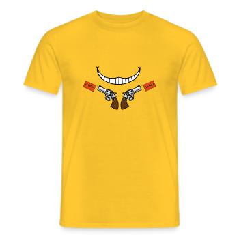 Smile gun - Men's T-Shirt - yellow - Front - AI Model Male 178 dark (178cm)