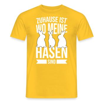 Zuhause bei meinen Hasen - Männer T-Shirt - Gelb - Vorne - AI Model Male 178 dark (178cm)