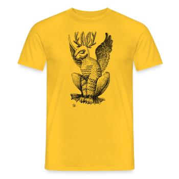 Wolpertinger - Männer T-Shirt - Gelb - Vorne - AI Model Male 178 dark (178cm)