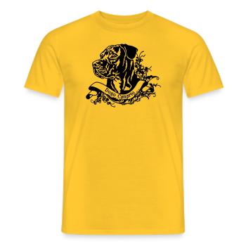 Dogo Canario an Retro Banner 1 - Männer T-Shirt - Gelb - Vorne - AI Model Male 178 dark (178cm)