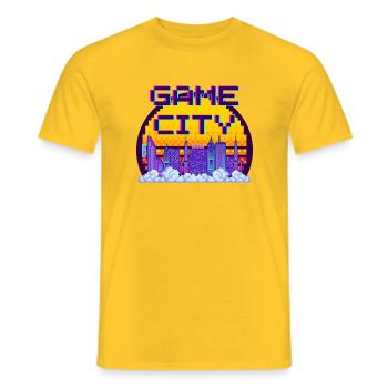 Game City - Men's T-Shirt - yellow - Front - AI Model Male 178 dark (178cm)