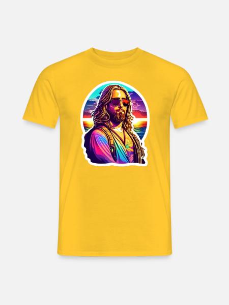 Hippie Jesus at the Beach - Männer T-Shirt - Gelb
