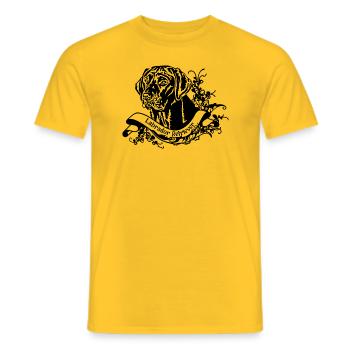 Labrador Retriever on Retro Banner - Men's T-Shirt - yellow - Front - AI Model Male 178 dark (178cm)