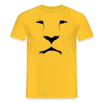 Lionsface - Men's T-Shirt - yellow - Front - AI Model Male 178 dark (178cm)