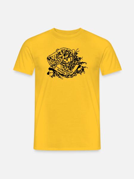 Airedale Terrier an Retro Banner - Männer T-Shirt - Gelb