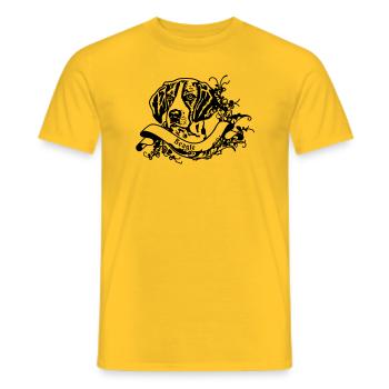 Beagle an Retro Banner - Men's T-Shirt - yellow - Front - AI Model Male 178 dark (178cm)