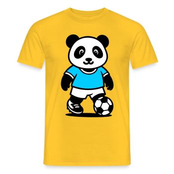 Panda footballeur mignon et stylé Kawaii Foot - T-shirt homme - jaune - Devant - AI Model Male 178 dark (178cm)