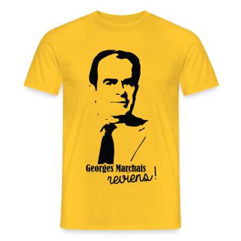 Georges Marchais reviens - T-shirt homme - jaune - Devant - AI Model Male 178 dark (178cm)