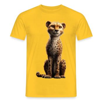 Guépard Guépard Gros chat Amoureux des chats Guépard - T-shirt homme - jaune - Devant - AI Model Male 178 dark (178cm)