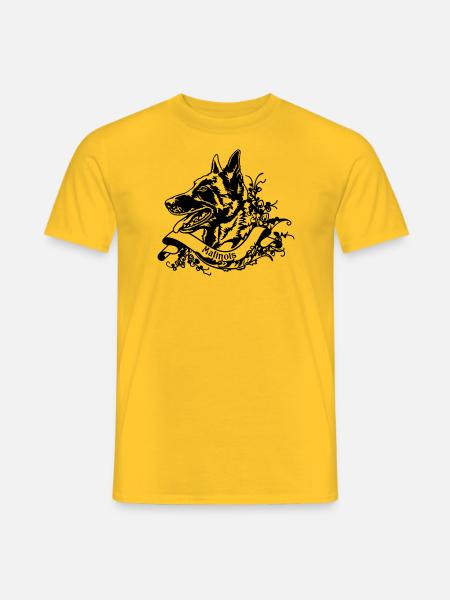 Malinois une bannière rétro n°1 - T-shirt homme - jaune