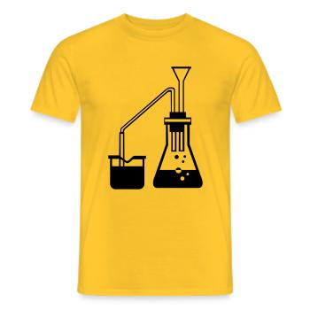 Chemie Experiment Geschenkidee Substanz mischen - Men's T-Shirt - yellow - Front - AI Model Male 178 dark (178cm)