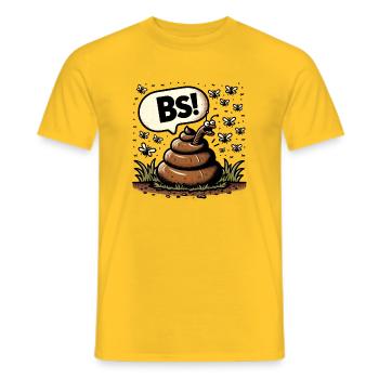 "BS!": ruft der Wurm - Männer T-Shirt - Gelb - Vorne - AI Model Male 178 dark (178cm)