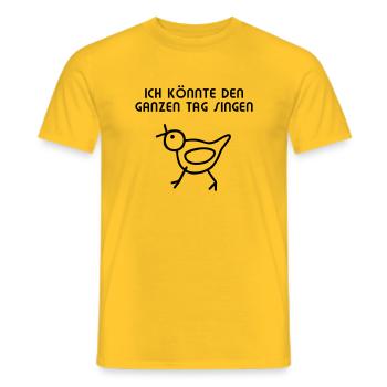 Vogel - Den ganzen Tag singen - Men's T-Shirt - yellow - Front - AI Model Male 178 dark (178cm)